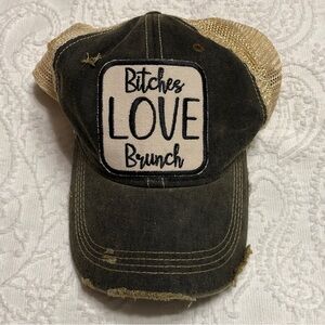 Distressed Hat Black and Tan Soft Cap